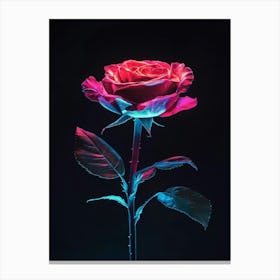 Neon Rose Canvas Print