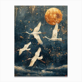 Egrets In Flight Canvas Print