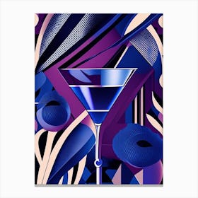 Blueberry Daiquiri Cocktail Poster Art Deco Cocktail Poster Canvas Print