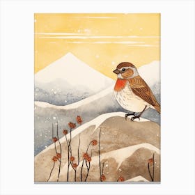 Bird Illustration Sparrow 2 Canvas Print