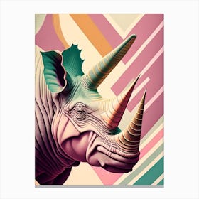 Triceratops Pastel Dinosaur Canvas Print