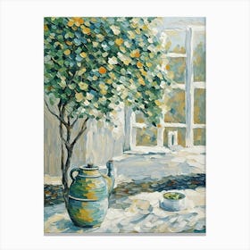 Teapot In The Window Canvas Print