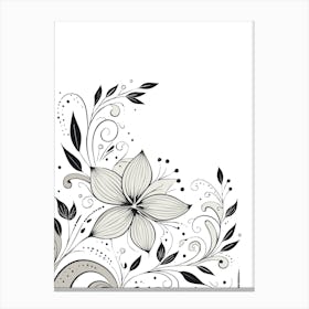 Elegant Black and White Floral Design 1 Canvas Print