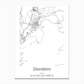 Dornbirn,Austria Minimalist Map Canvas Print