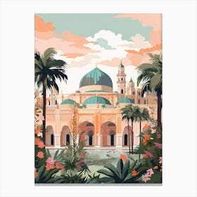 The Great Mosque Of Cordoba   Cordoba, Spain   Cute Botanical Illustration Travel 2 Canvas Print