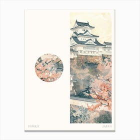 Himeji Japan 3 Cut Out Travel Poster Canvas Print