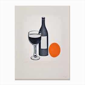 French75 Picasso Line Drawing Cocktail Poster Canvas Print