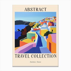 Abstract Travel Collection Poster Santorini Greece 2 Canvas Print