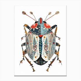 Colourful Insect Illustration Pill Bug 10 Canvas Print