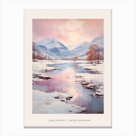 Dreamy Winter Painting Poster Lake District United Kingdom 3 Canvas Print
