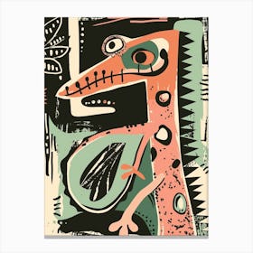 Forest Green Moorish Gecko Abstract Modern Illustration 5 Canvas Print