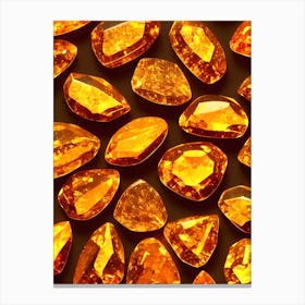 Amber Gems On Golden Background With 4k Effect Canvas Print
