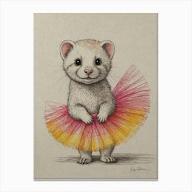 Ferret In Tutu Canvas Print