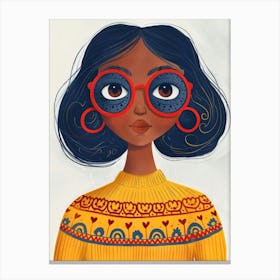 Girl With Glasses 7 Canvas Print