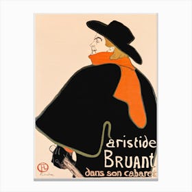 Aristide Bruant In His Cabaret (1893) 1, Henri de Toulouse-Lautrec Canvas Print
