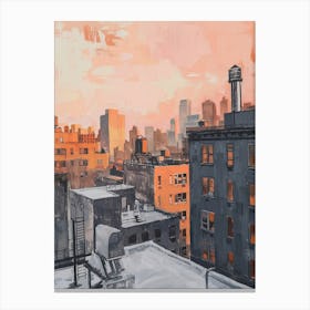 New York Rooftops Morning Skyline 1 Canvas Print