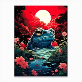 Frog In The Water Canvas Print