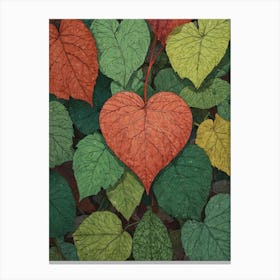 Heart Of Leaves Canvas Print