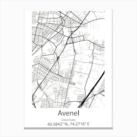 Avenel,United States Minimalist Map 1 Canvas Print