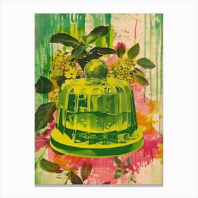 Fruity Lime Green Jelly Retro Collage 3 Canvas Print