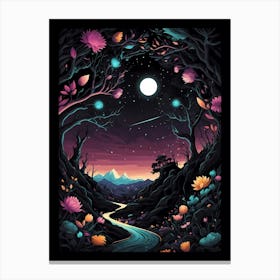Night In The Forest 4 Canvas Print