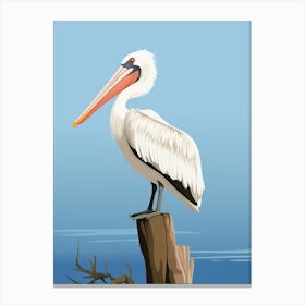 Minimalist Brown Pelican 4 Illustration Canvas Print