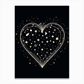 Celestial Heart Black Background 2 Canvas Print