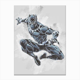 Black Panther Watercolor Canvas Print