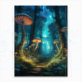 Mushrooms In The Forest I Canvas Print