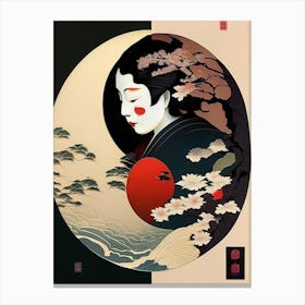 Colour Yin and Yang Japanese Ukiyo E Style Canvas Print