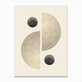 Golden semicircles 4 Canvas Print
