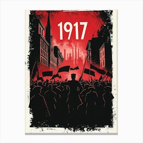 Aihrgdesign A Vintage Political Poster Depicting The Russian 5 Canvas Print