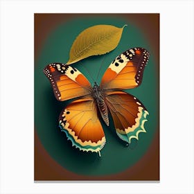 Comma Butterfly Retro Illustration 1 Canvas Print