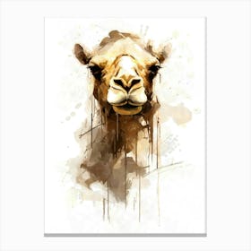 Aesthetic Abstract WatercolorCamel Canvas Print