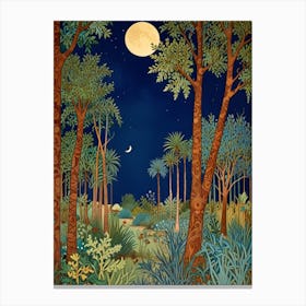 William Morris Night In The Forest 8 Canvas Print