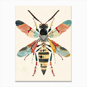 Colourful Insect Illustration Wasp 12 Canvas Print