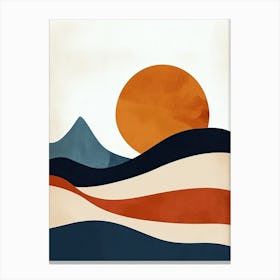 Sunset In The Mountains, Scandinavian Simplicity Canvas Print