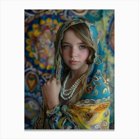 Girl In A Scarf Canvas Print