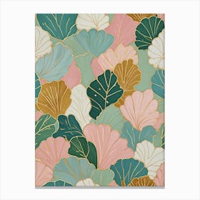 Pastel Abstract Ginkgo Leaves Canvas Print