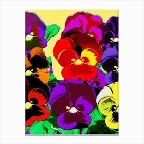 Pansies Pop Art Andy Warhol Style 4 Canvas Print