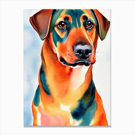 German Pinscher 3 Watercolour dog Canvas Print