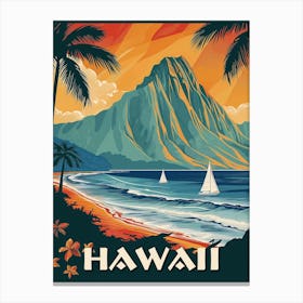 Hawaii Vintage Travel Poster Canvas Print