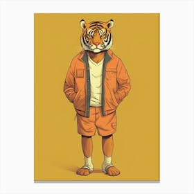 Tiger Illustrations Wearing A Romper 2 Canvas Print