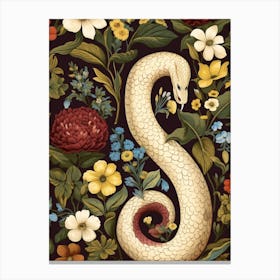 Floral Folk Serpent 1 Canvas Print