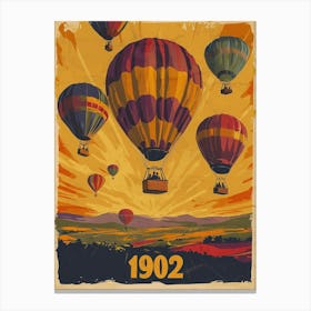 Aihrgdesign A Vintage Travel Poster Of A 1902 Hot Air Balloon 6e2ec22f 6fb1 4df7 9cf5 79569b1a9566 1 Canvas Print