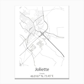 Joliette,Canada Minimalist Map Canvas Print