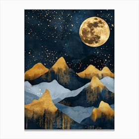 Moonlight Over Mountains 2 Canvas Print