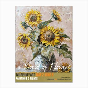 A World Of Flowers, Van Gogh Exhibition Sunflowers 2 Canvas Print