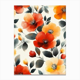 Seamless Floral Pattern 1 Canvas Print