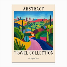 Abstract Travel Collection Poster Los Angeles Usa 2 Canvas Print